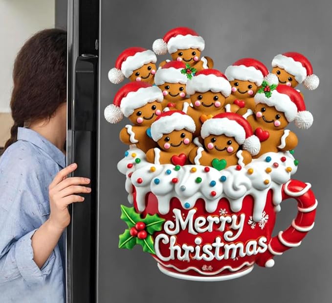 Merry Christmas Verlen - Personalized Gingerbread Family Decal