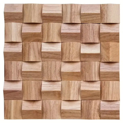 Solid Wood 3D Mosaic Panel Premium ✅(30 x 30 cm)