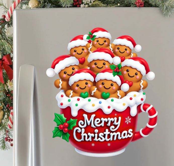 Merry Christmas Verlen - Personalized Gingerbread Family Decal