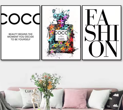 Premium Wall Art - Black Coco Range (Multiple Sizes Available)