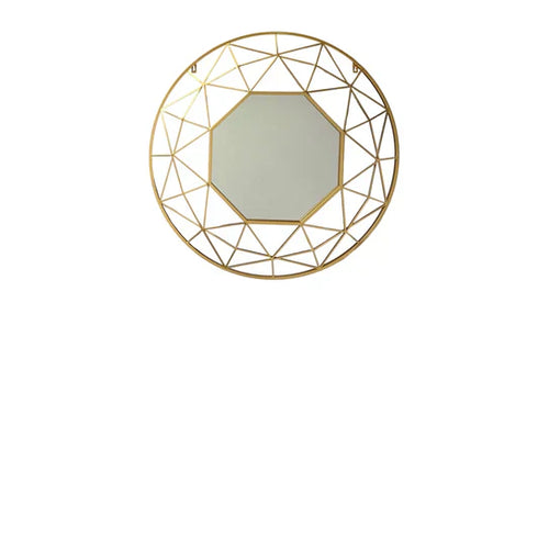 Golden Gem: Geometric Wall Mirror