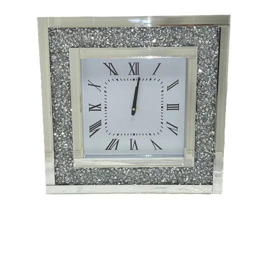 Crystal Noir: Glam Square Wall Clock