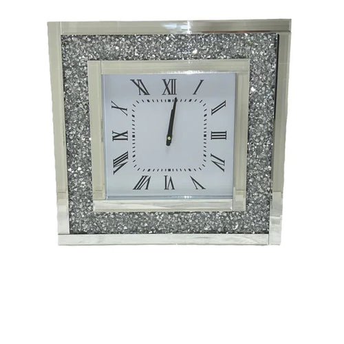 Crystal Noir: Glam Square Wall Clock