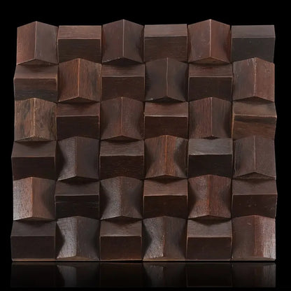 Solid Wood 3D Mosaic Panel Premium ✅(30 x 30 cm)